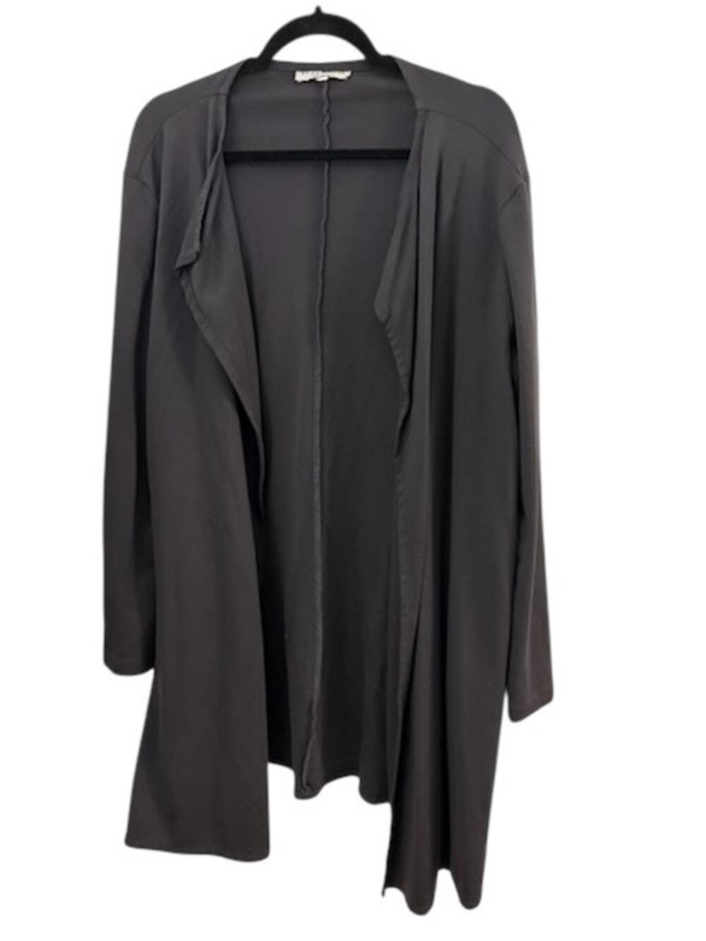 Bryn Walker Dark Gray Open Flowy Cardigan Sweater Large Modal Blend Drapey Boho